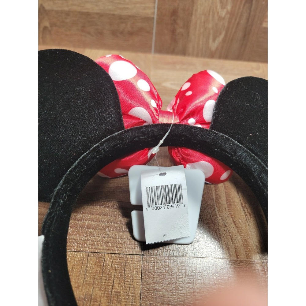 Disney Minnie Mouse Satin Polka Dot Bow Ear Headband - Picture 3 of 5
